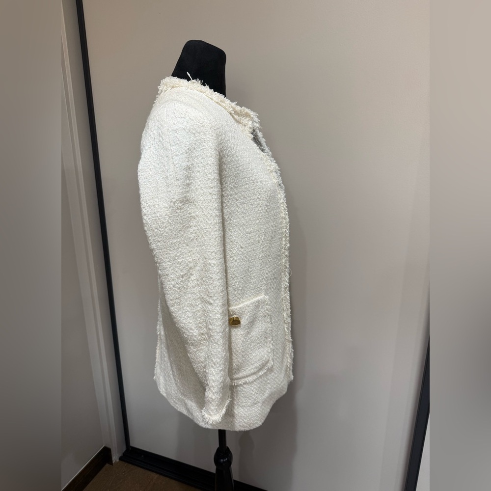 Zara Basic Collection Open-Front Tweed Jacket In … - image 7